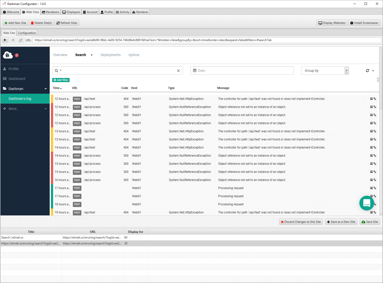 Dashman - elmah.io dashboard 2