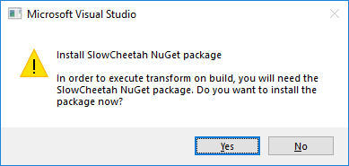 Install SlowCheetah