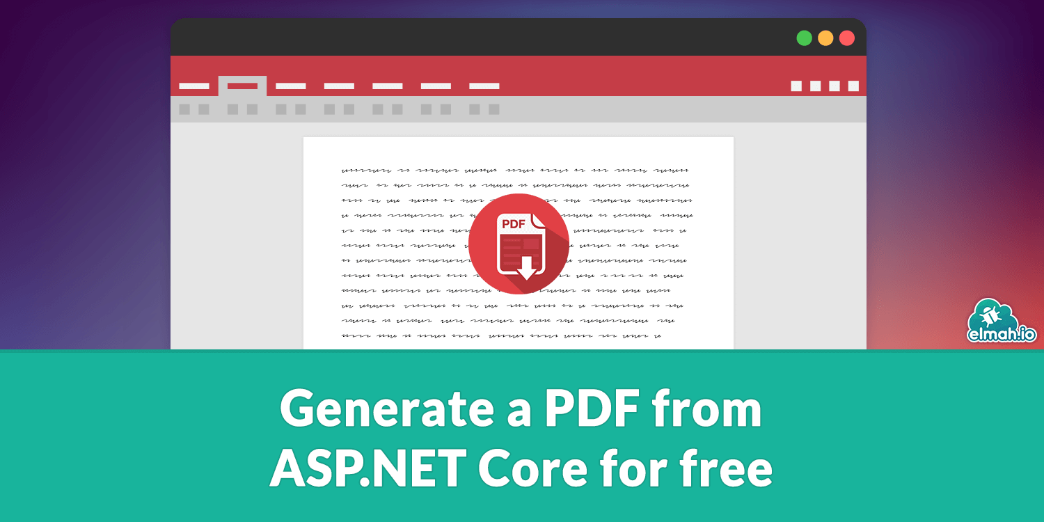 Generate a PDF from ASP.NET Core for free