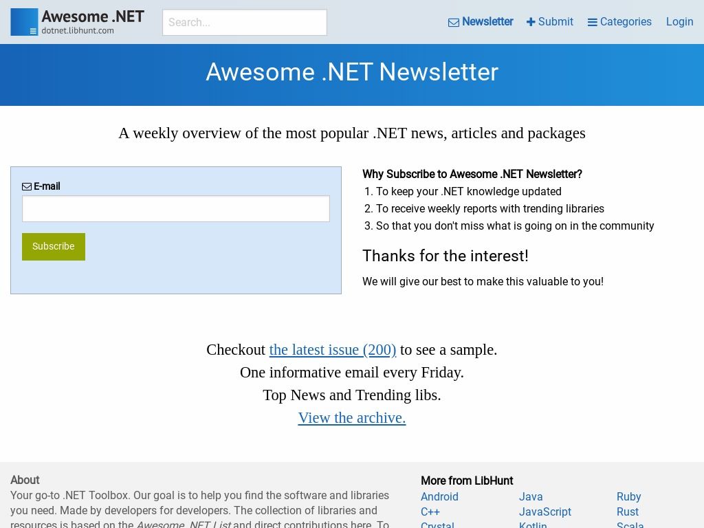 Awesome .NET Newsletter
