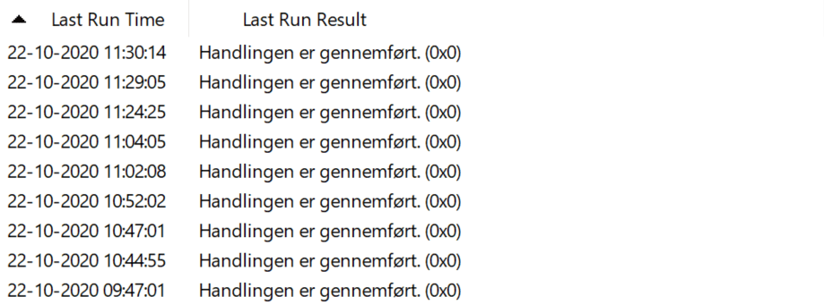 Run results
