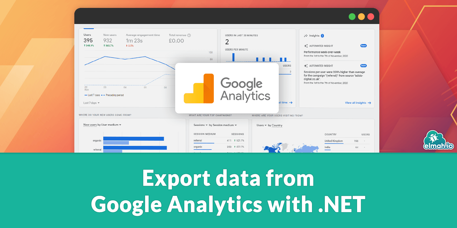 export data from google analytics with