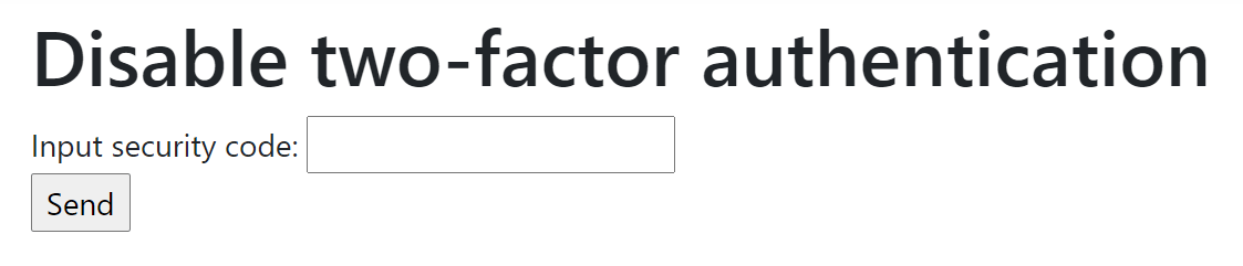 Disable two-factor authentication