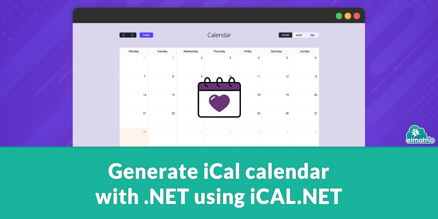 Generate iCal calendar with .NET using iCAL.NET