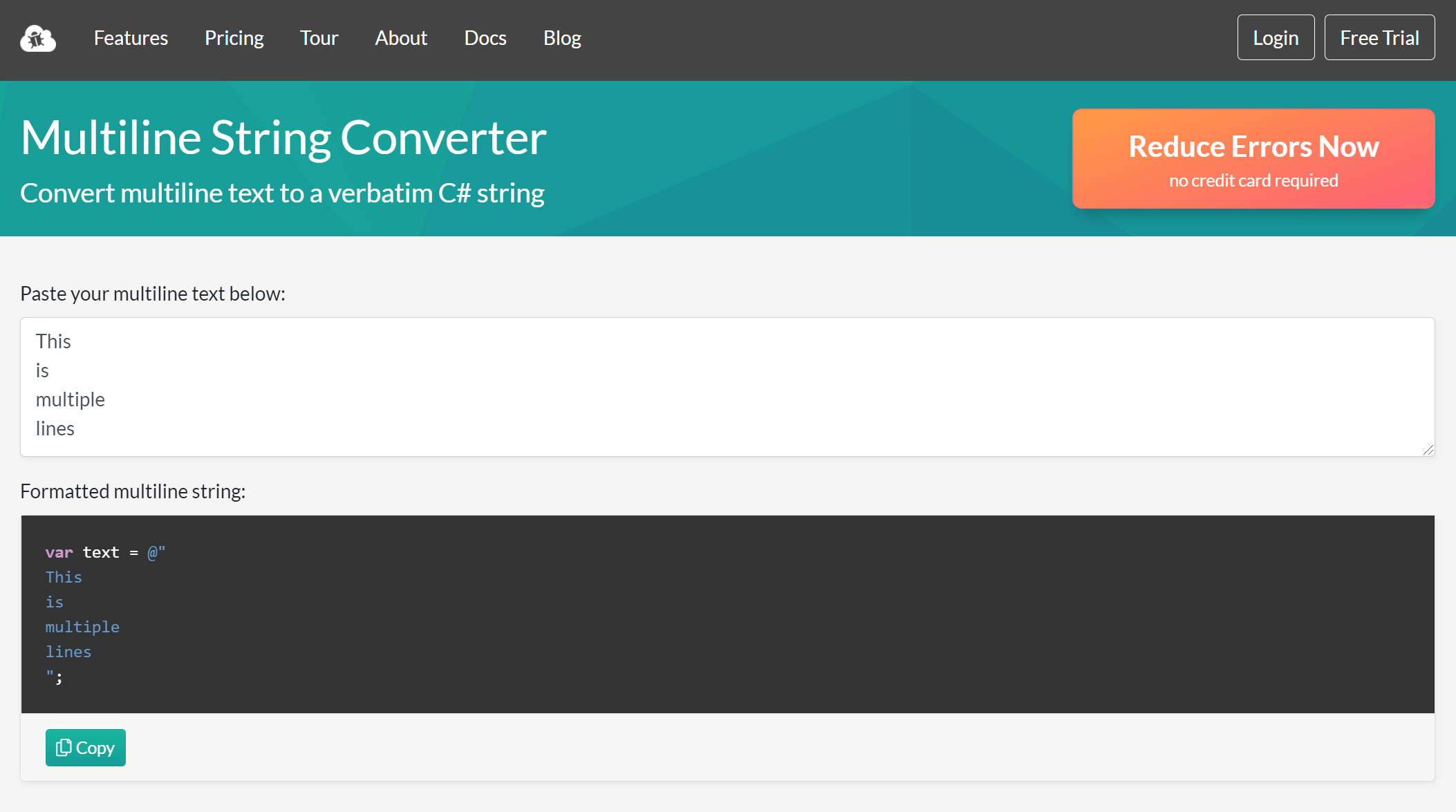 Multiline String Converter