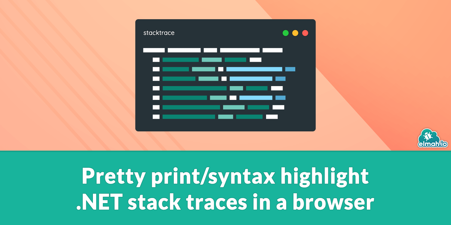 Pretty print/syntax highlight .NET stack traces in a browser