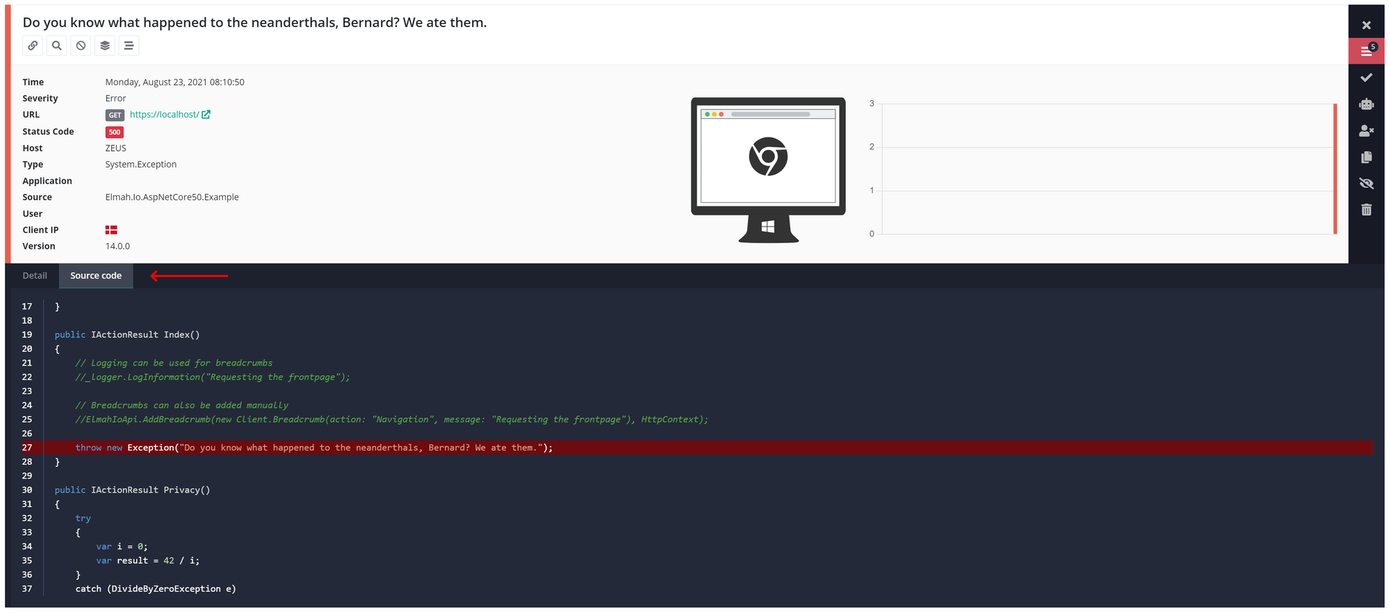 Error with source code in elmah.io