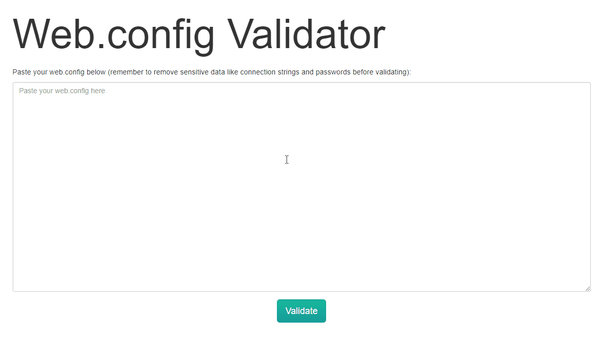 Web.config validator