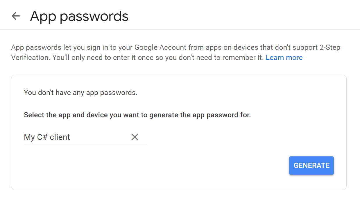 App passwords