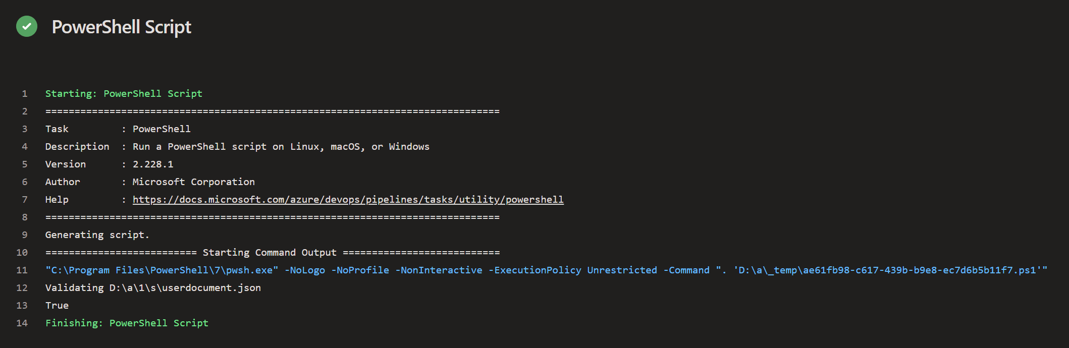 Validate JSON files against schema in Azure DevOps build