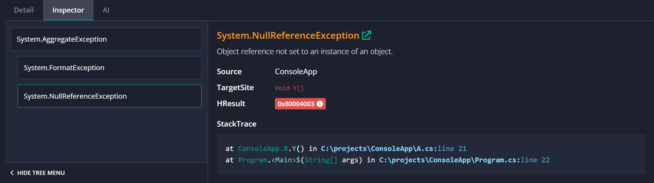 Exception Visualizer