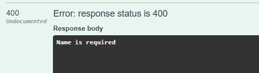 Validation error