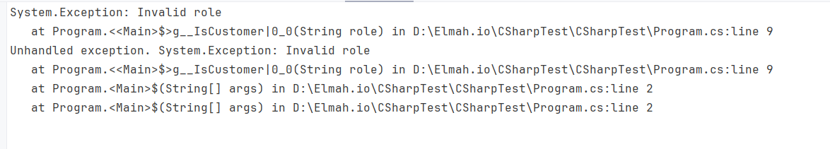 Stack trace