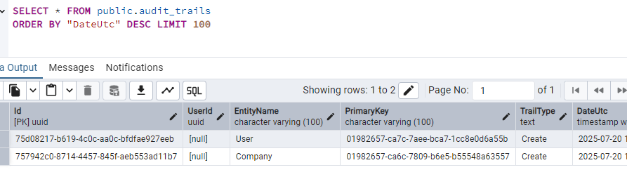 Show rows