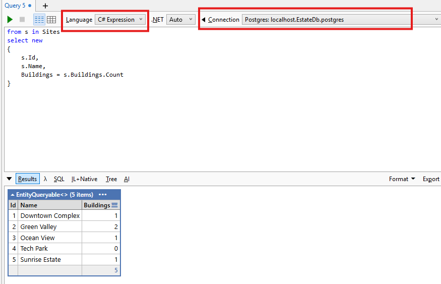 Query using LINQ