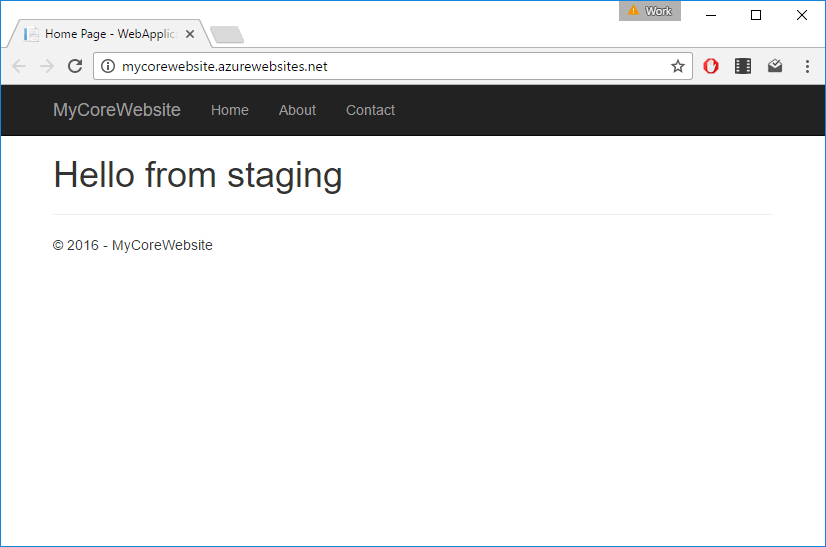 ASP.NET Core on staging