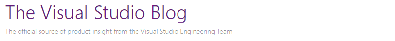 The Visual Studio Blog