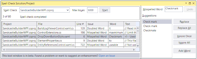 Visual Studio Spell Checker