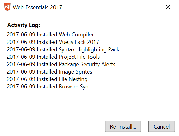 web essentials vs 2017