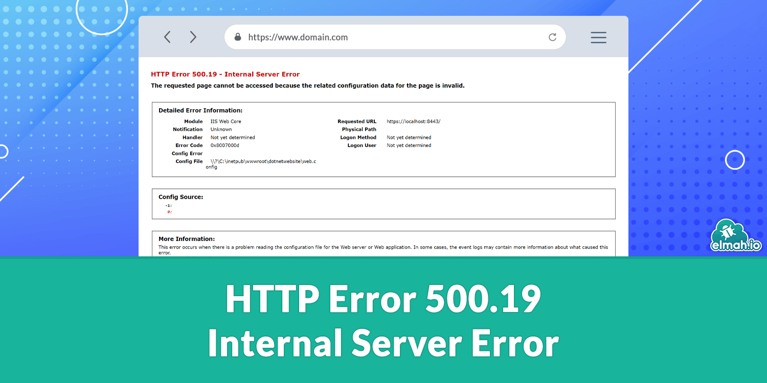 Http error 500 19 internal server error