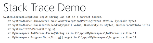 stack trace formatter stack trace formatter